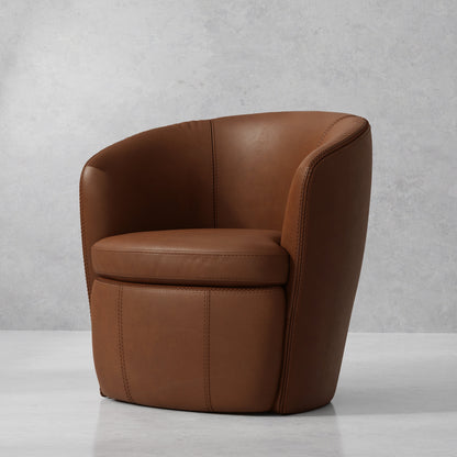 Chaise pivotante en cuir Barolo