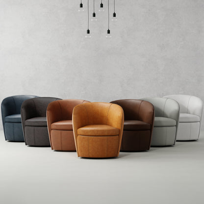 Chaise pivotante en cuir Barolo