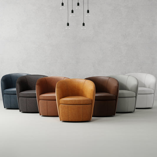 Chaise pivotante en cuir Barolo