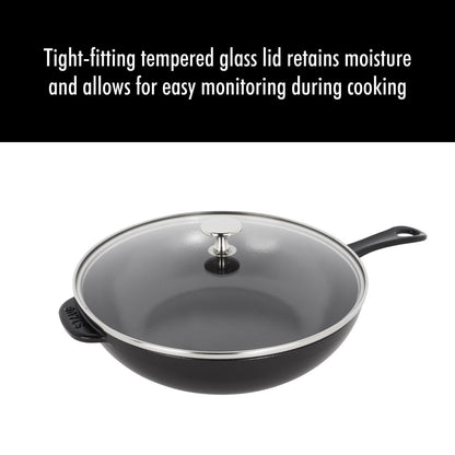 Poêle quotidienne en fonte STAUB de 2,9 pintes avec couvercle en verre