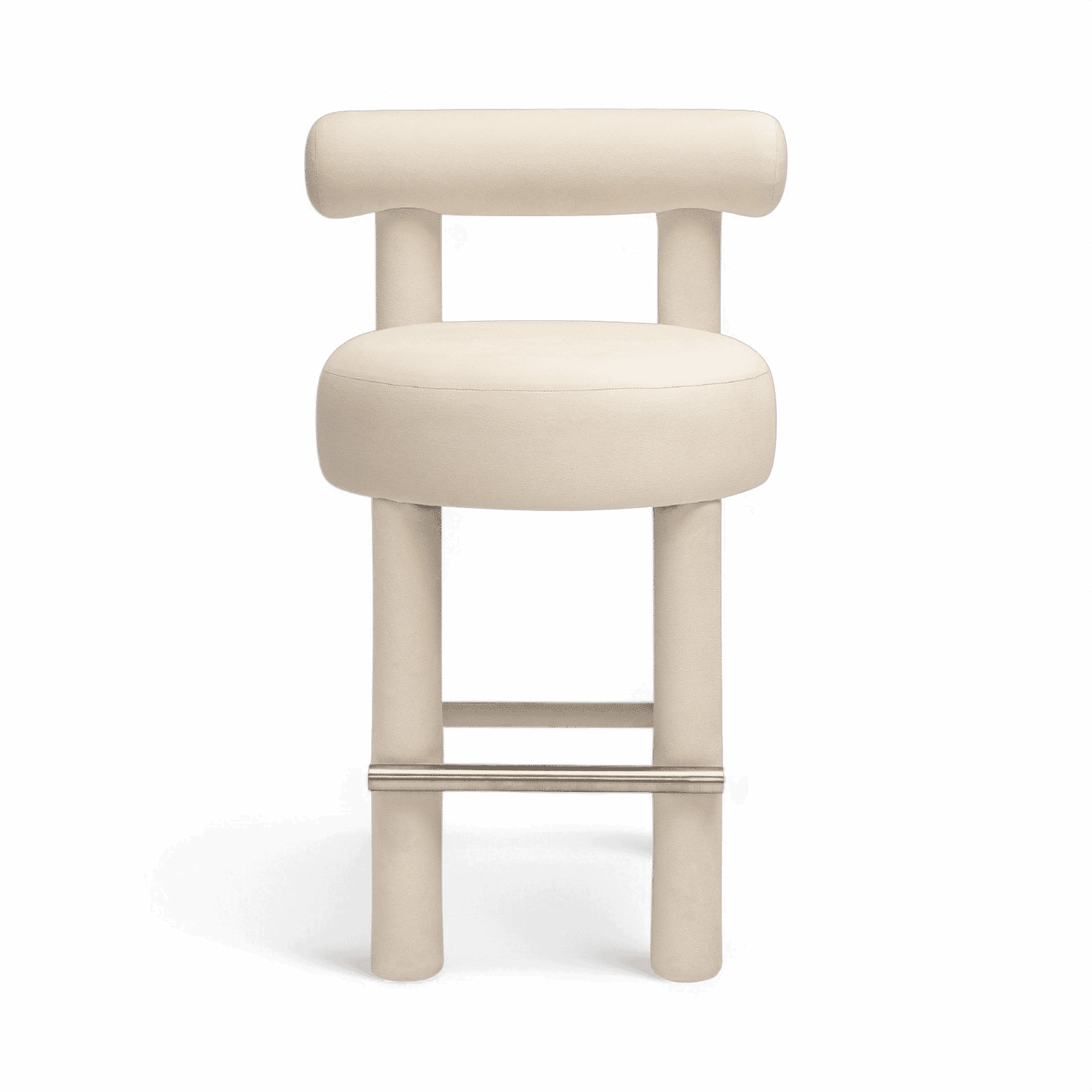 Tabouret de bar Arch en velours blanc cassé