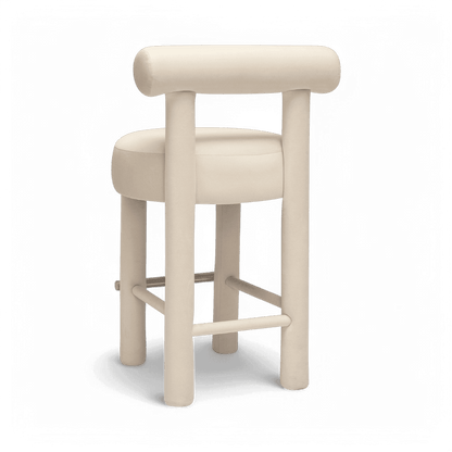 Tabouret de bar Arch en velours blanc cassé