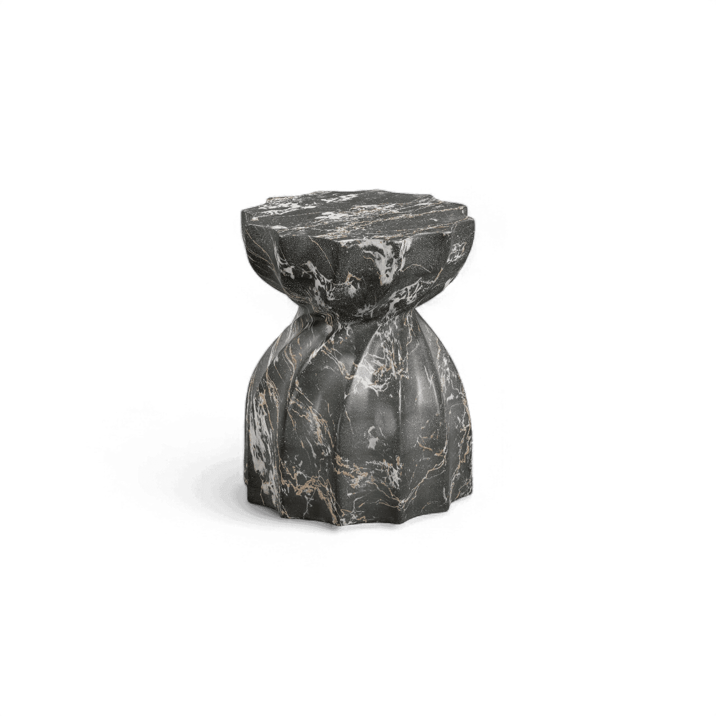 Tabouret intérieur/extérieur en microciment noir Brume