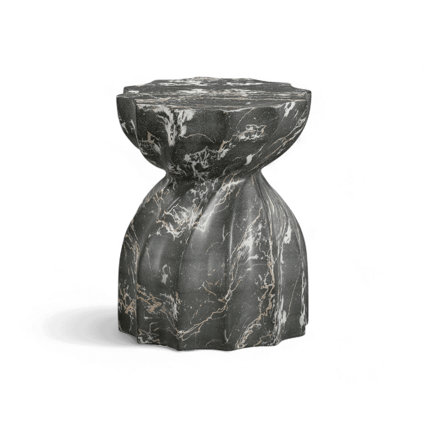 Tabouret intérieur/extérieur en microciment noir Brume