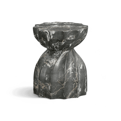 Tabouret intérieur/extérieur en microciment noir Brume