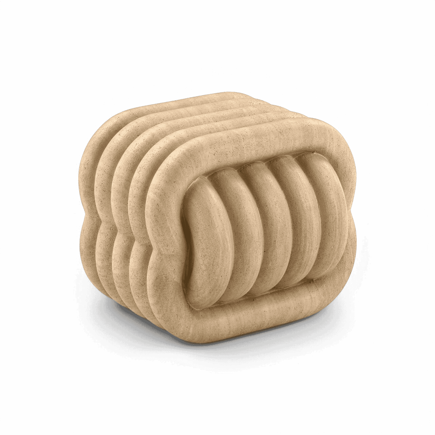 Tabouret d'appoint d'intérieur/extérieur en travertin Jasper Knot