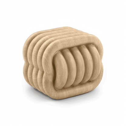 Tabouret d'appoint d'intérieur/extérieur en travertin Jasper Knot