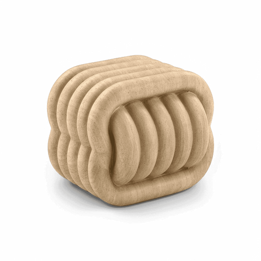 Tabouret d'appoint d'intérieur/extérieur en travertin Jasper Knot