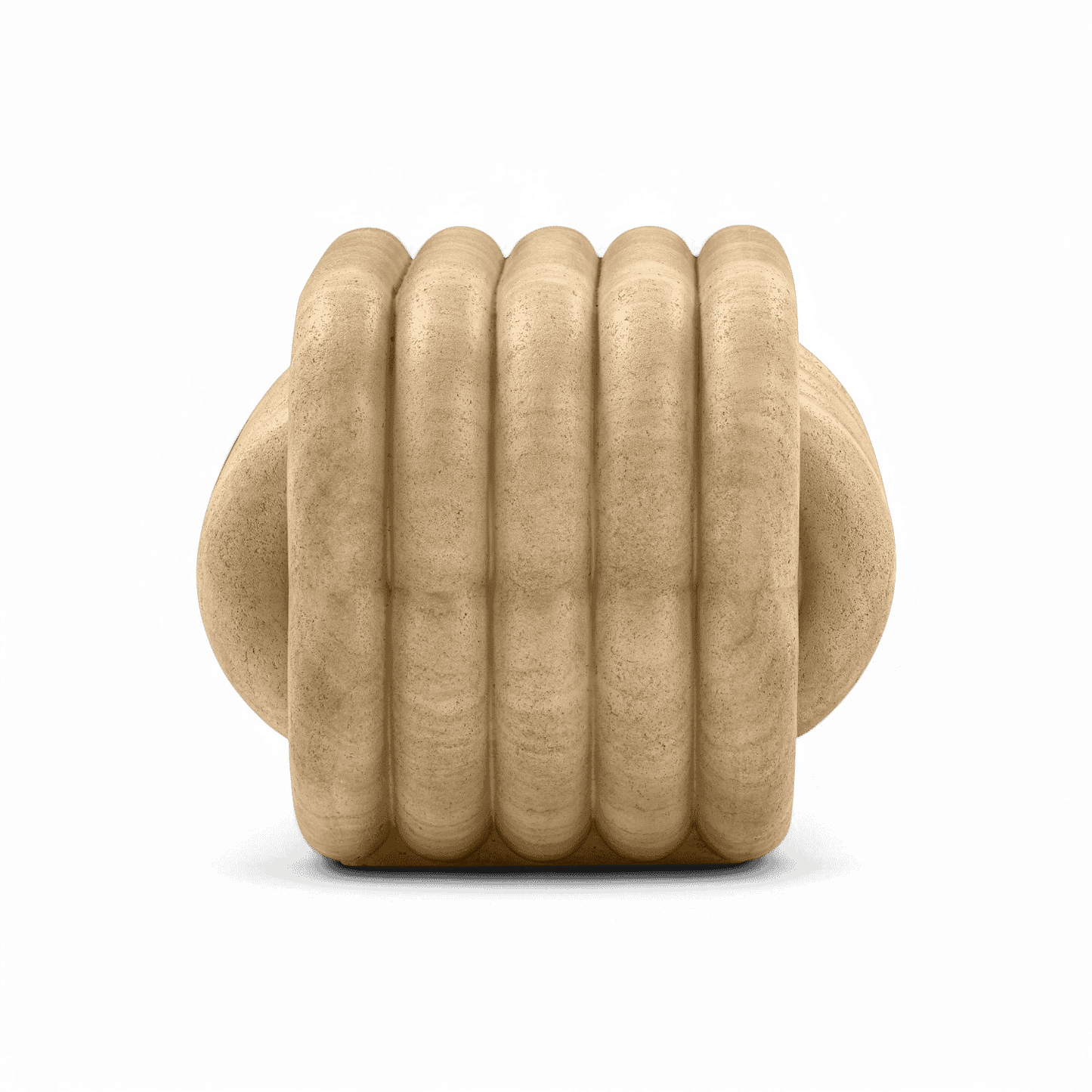 Tabouret d'appoint d'intérieur/extérieur en travertin Jasper Knot