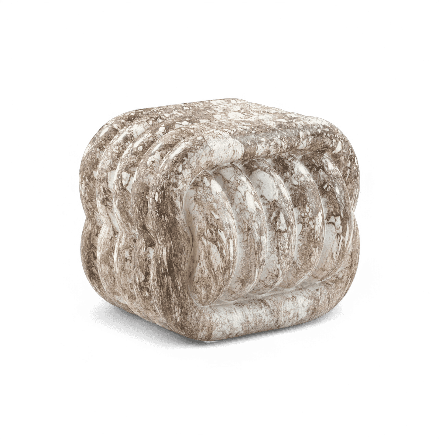 Tabouret d'appoint d'intérieur/extérieur en faux marbre Jasper Knot