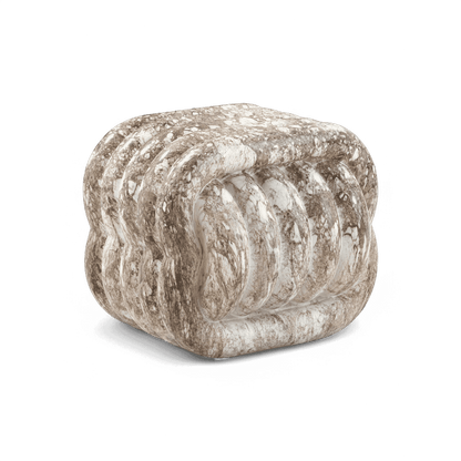 Tabouret d'appoint d'intérieur/extérieur en faux marbre Jasper Knot