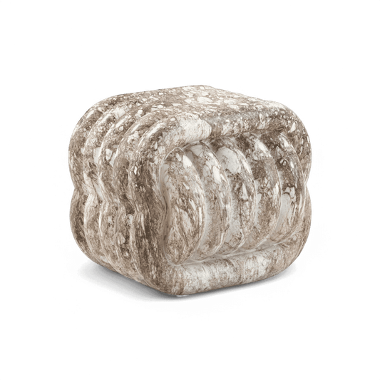 Tabouret d'appoint d'intérieur/extérieur en faux marbre Jasper Knot