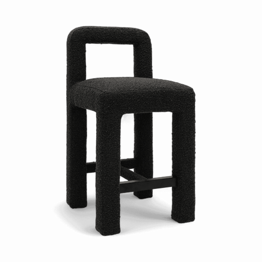 Tabouret de bar Viva Black Boucle