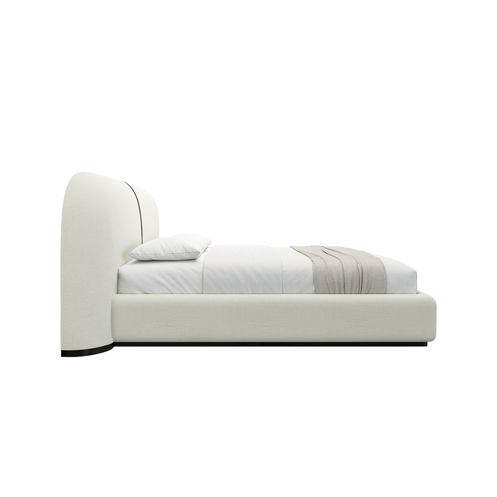 Lit Sable en lin blanc cassé