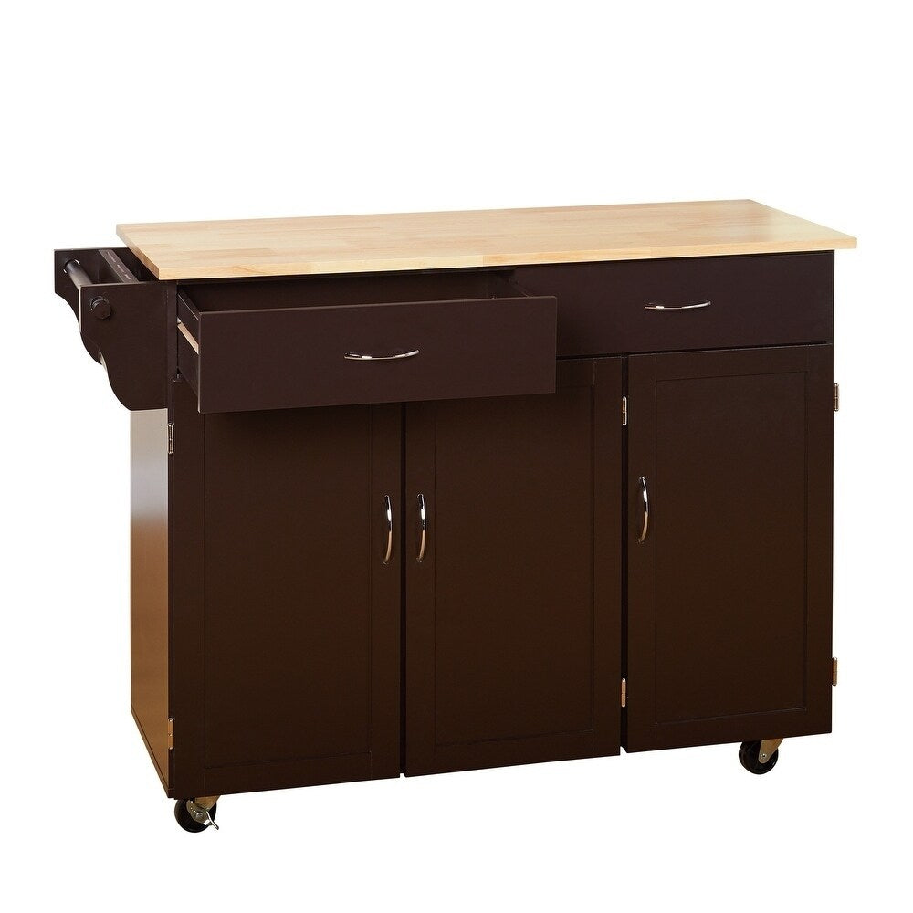 Desserte de cuisine Addie Simple Living avec plateau en bois