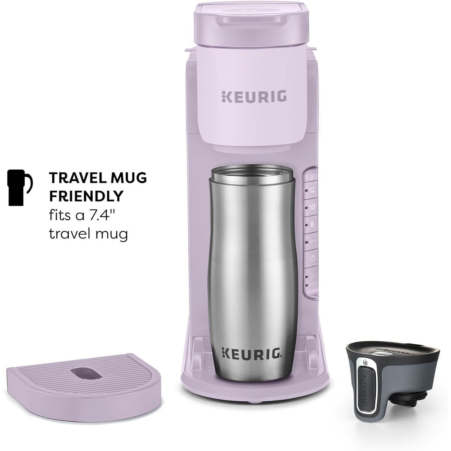 Cafetière K-Cup à dose unique, 3 tailles d'infusion, infusion forte, réservoir de 1,27 l, lavande