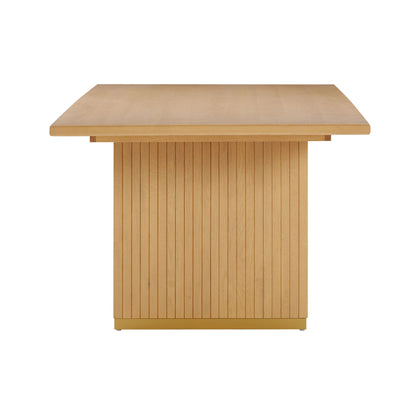 Table à manger rectangulaire en bois de chêne naturel Elara