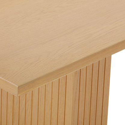 Table à manger rectangulaire en bois de chêne naturel Elara