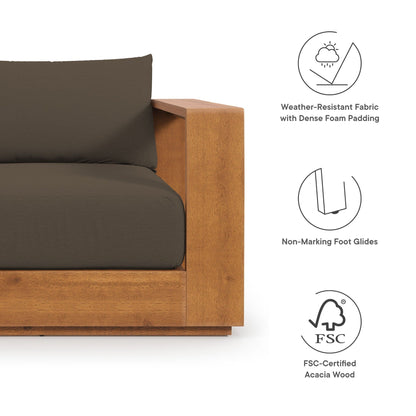 Ensemble de meubles de patio extérieur en bois d'acacia Tahoe 5 pièces