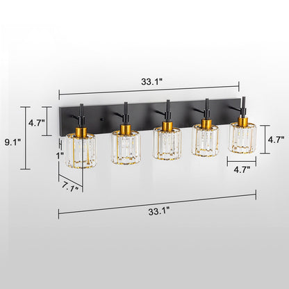 Appliques murales modernes à intensité variable pour salle de bain avec abat-jour en cristal