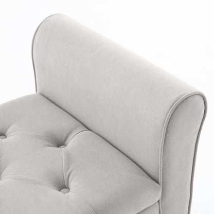 Banc de rangement rembourré, banc d'entrée avec dessus rabattable touffeté, 50,4 pouces