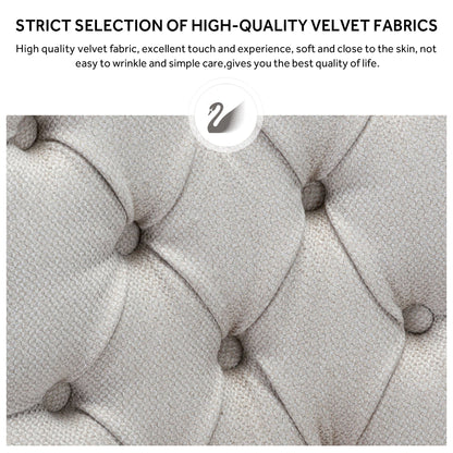 Chaise de salle à manger capitonnée en velours avec pieds en bois massif, lot de 6