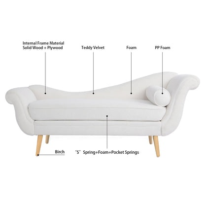 Chaise longue vintage avec accoudoirs en volutes par Christopher Knight Home
