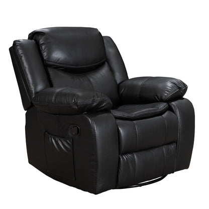 Fauteuil inclinable chauffant et massant en cuir durable à siège large