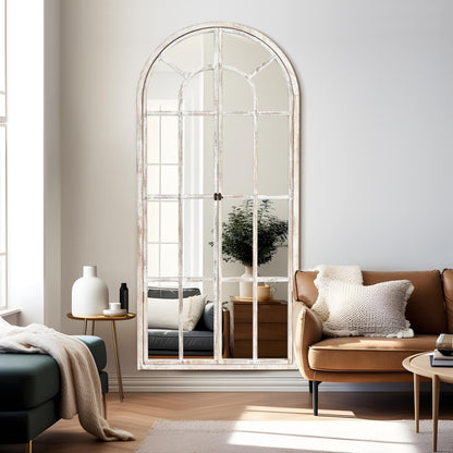 Miroir de fenêtre en bois arqué 71'' L x 31'' l