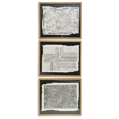 Décoration murale Wonderstow noir/beige, lot de 3