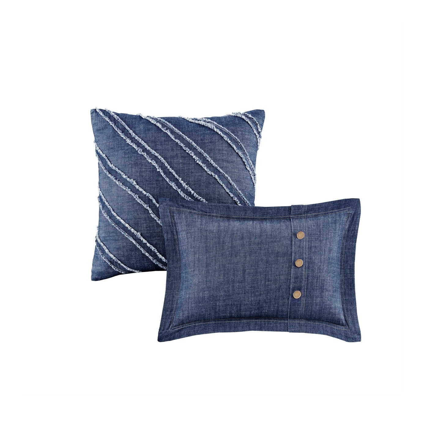 Parure de couette surdimensionnée et rembourrée en denim bleu Woolrich Perry