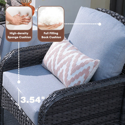 Ensemble de conversation de 4 pièces pour patio extérieur XIZZI avec table