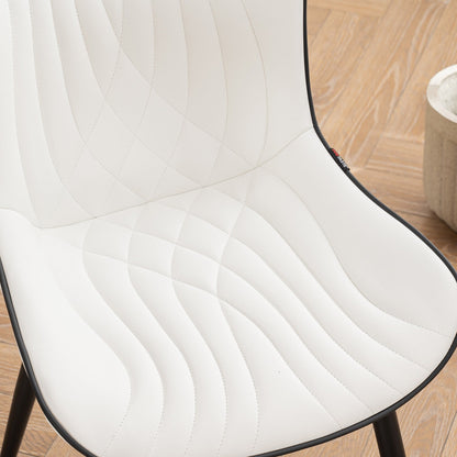 Lot de 2 chaises de salle à manger modernes en cuir rembourré sans accoudoirs