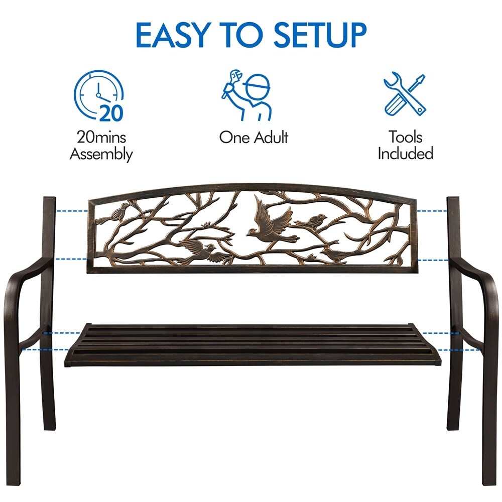 Banc de jardin Yaheetech en métal pour l'extérieur - N/A