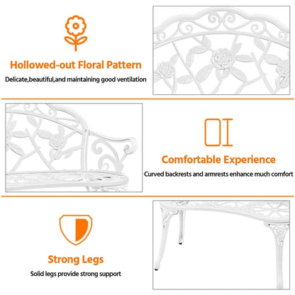 Banc de jardin en métal d'extérieur Yaheetech - N/A