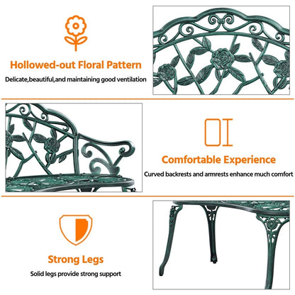 Banc de jardin en métal d'extérieur Yaheetech - N/A