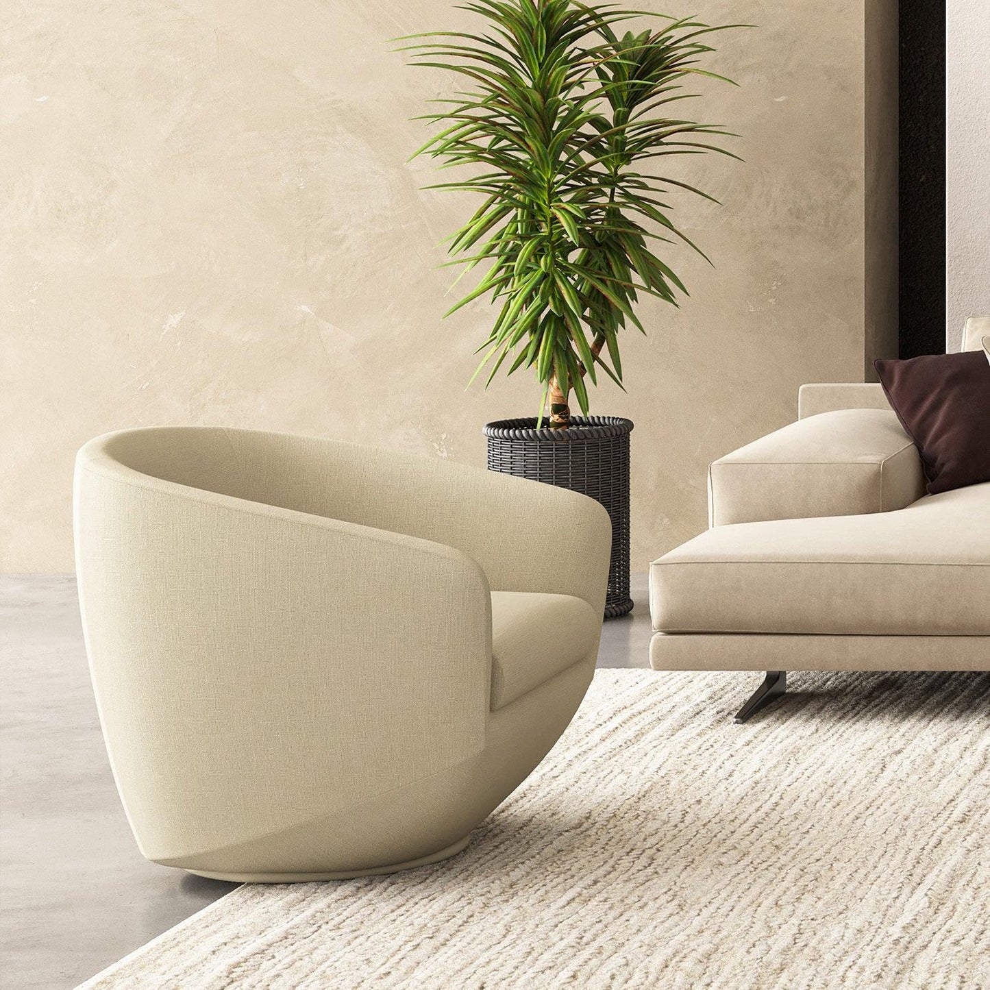 Fauteuil Akira blanc cassé