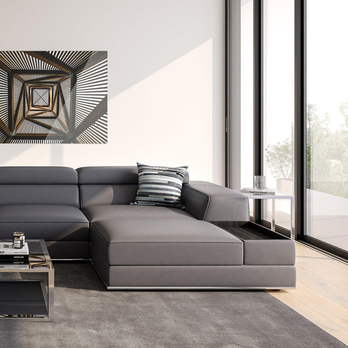 Amadeo Ottoman Gris Éléphant