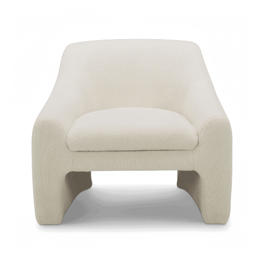 Fauteuil Amber Lounge Sherpa Blanc
