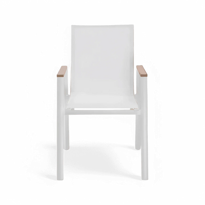 Chaise de salle à manger d'extérieur Aviana blanche