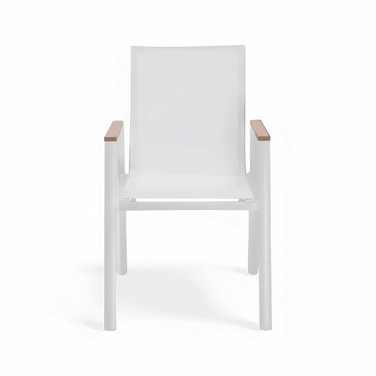 Chaise de salle à manger d'extérieur Aviana blanche