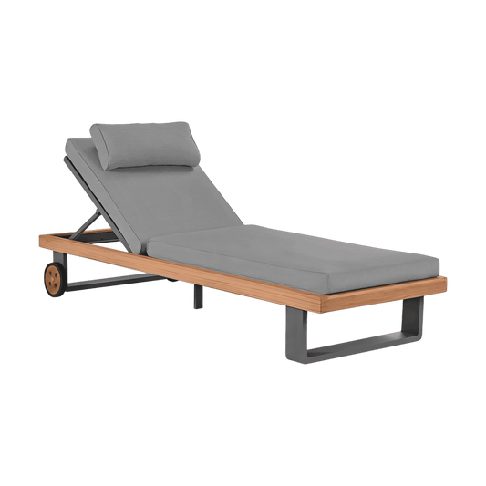 Chaise longue d'extérieur Bali gris clair