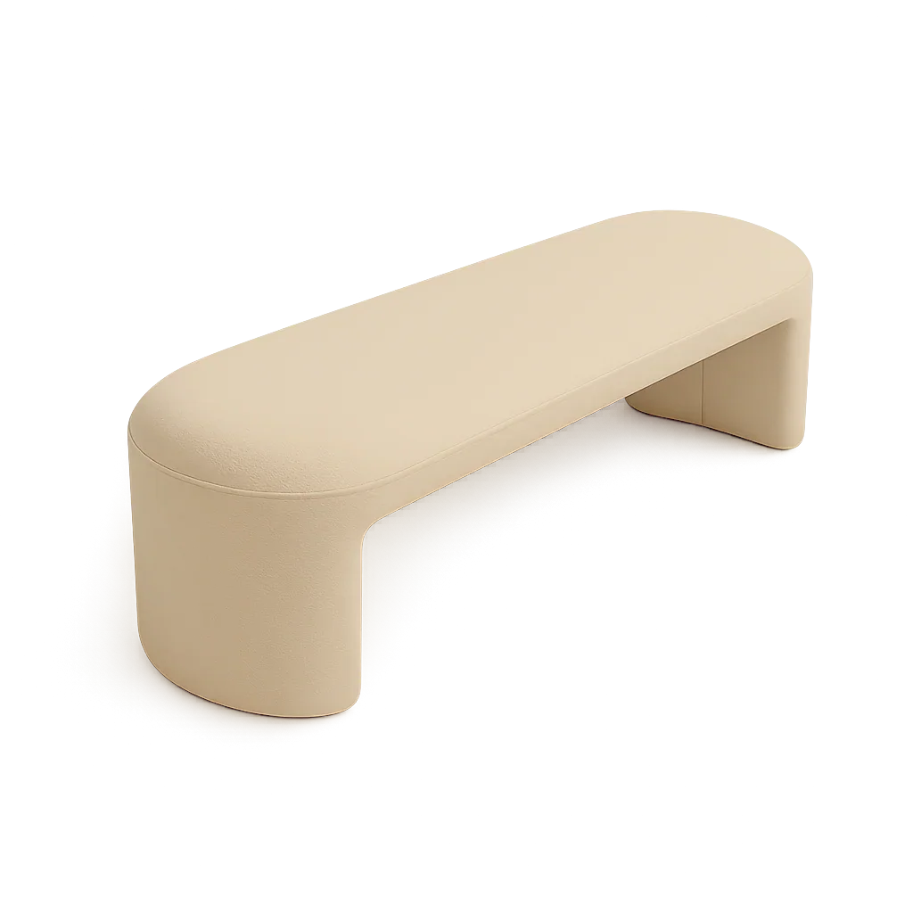 Banc Boba en velours beige