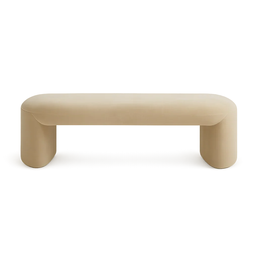 Banc Boba en velours beige