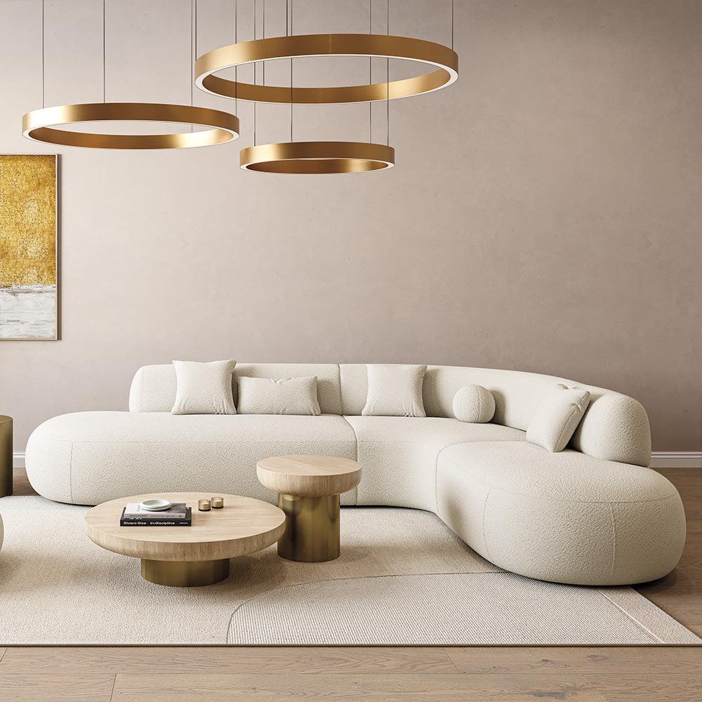 Canapé sectionnel Boba Blanc Boucle