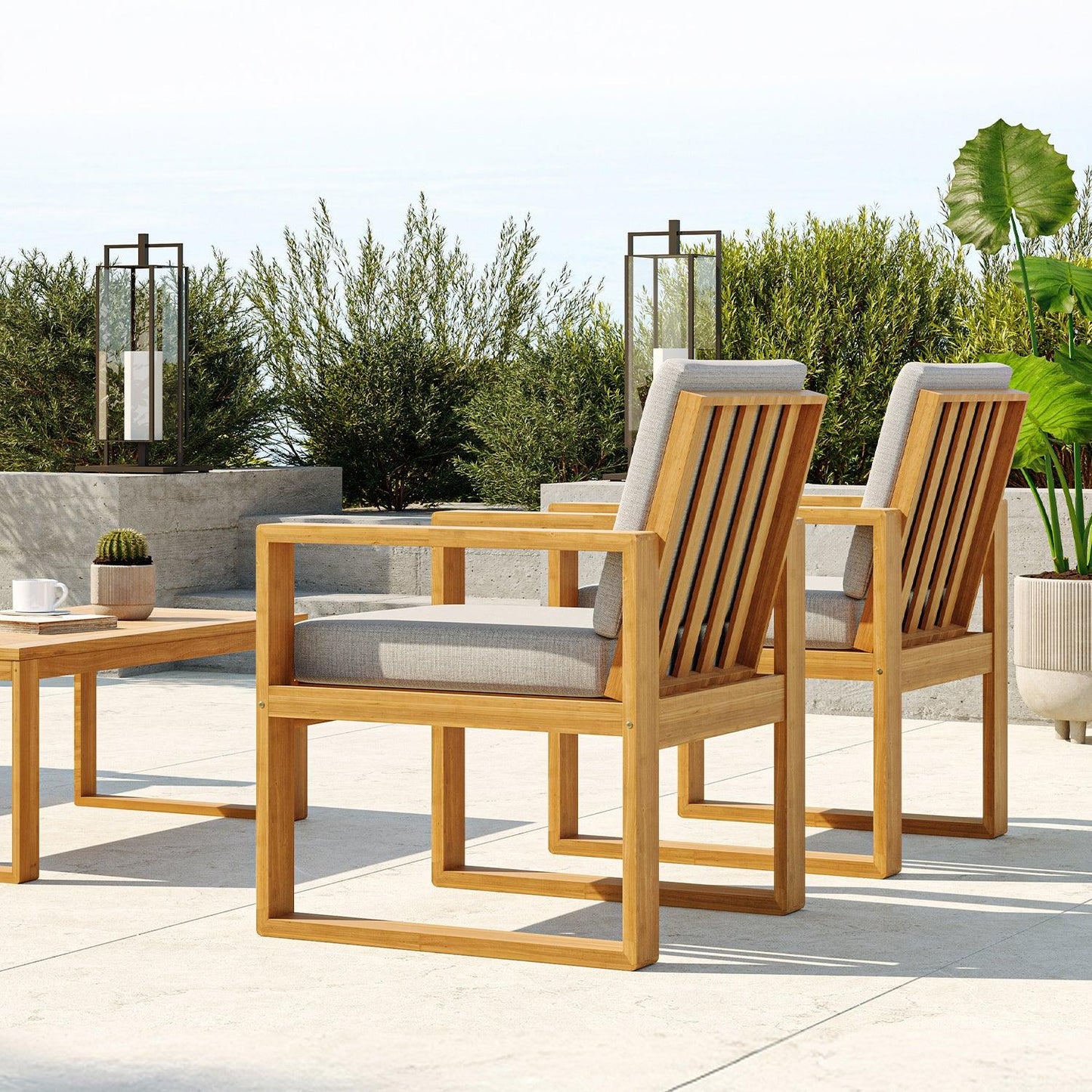 Fauteuil d'extérieur Bocay gris clair