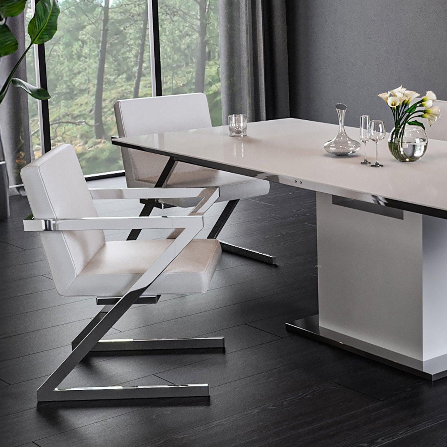 Chaise de salle à manger Denzel blanche