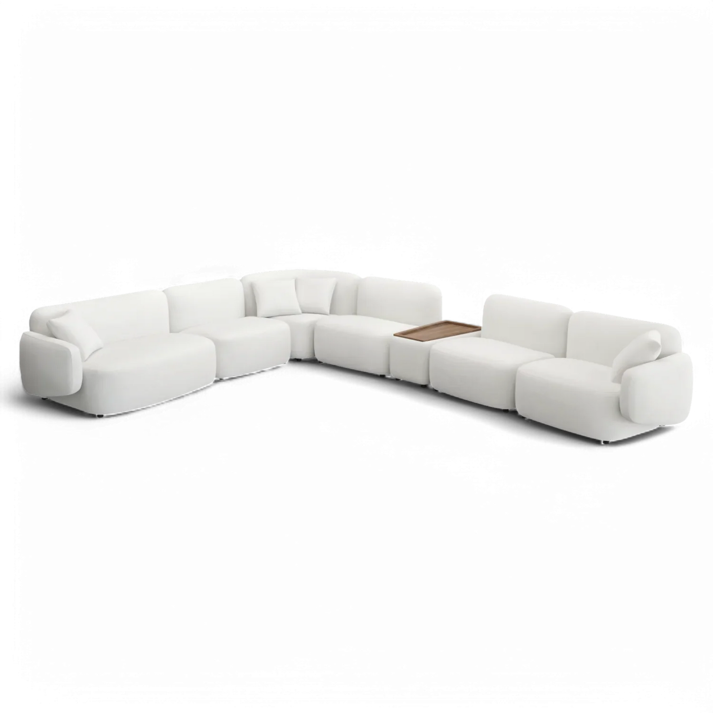 Ensemble de canapés sectionnels extensibles Divano blanc cassé