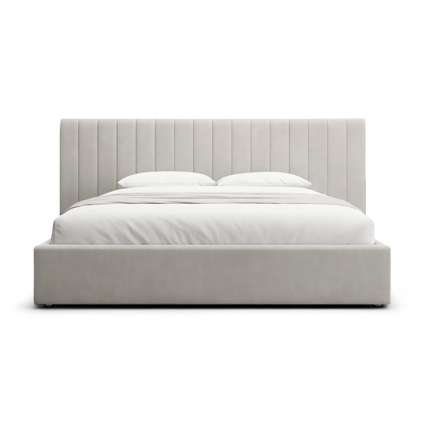 Lit King Size Rune en velours beige