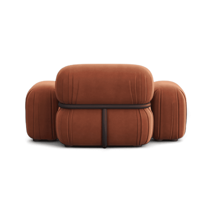 Fauteuil Rune en velours terracotta